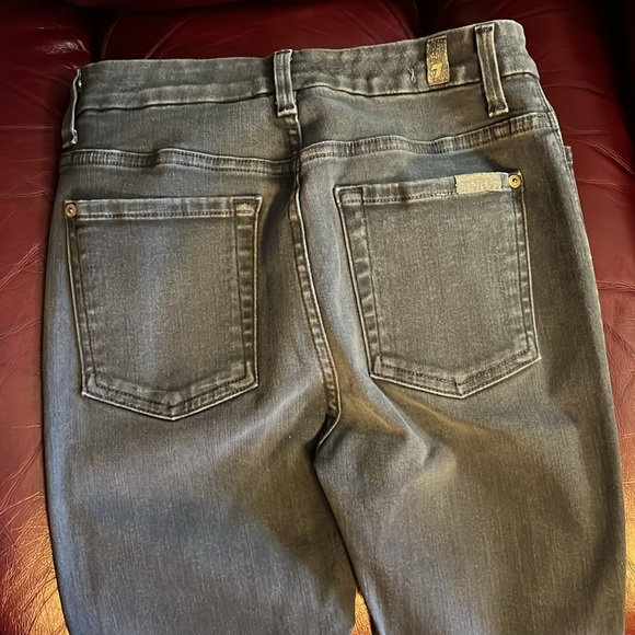 7 For All Mankind Dark Grey Skinny Jeans - Picture 3 of 5